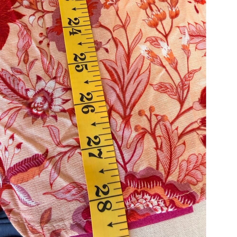 Knox Rose Button Down Smocked Bodice Blouse Women's XXL Rayon Floral - Picture 6 of 7
